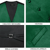 Gilet Satinado Clásico Chaquetilla Sin Mangas 5 Botones. Verde