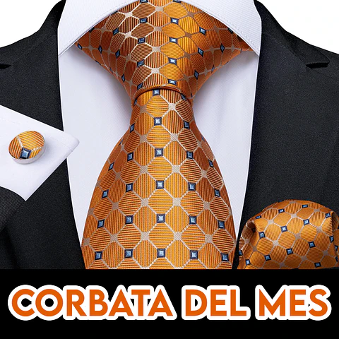 Set de Corbata  del Mes - Octubre - Negros y Naranjos