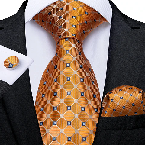 Set de Corbata  del Mes - Octubre - Negros y Naranjos