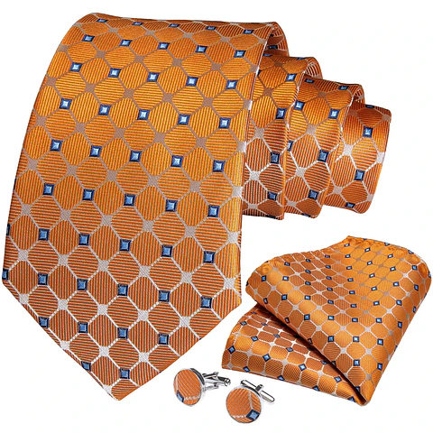 Set de Corbata  del Mes - Octubre - Negros y Naranjos