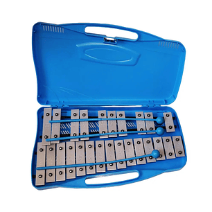 Metalófono 25 Notas - Teclas Plateadas - Allegro All25W Azul