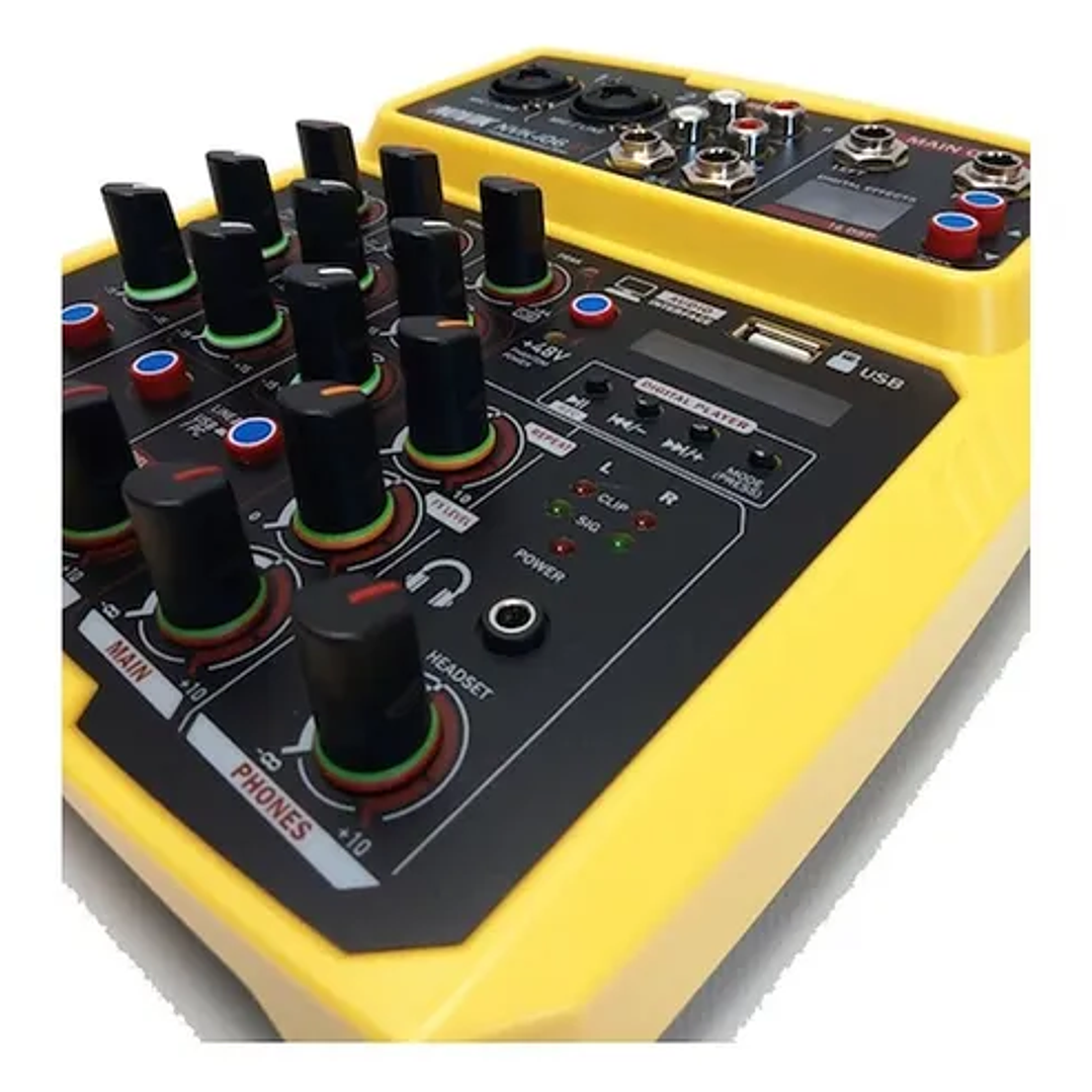 Consola de Audio con Interfaz - Novik NVK i06 - Amarillo 5