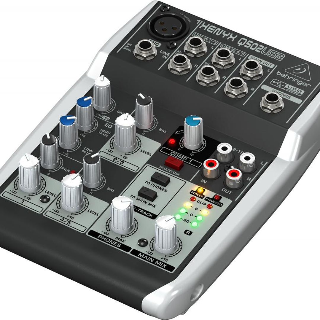 Consola Mixer 5 Canales - Behringer Q502 USB 1