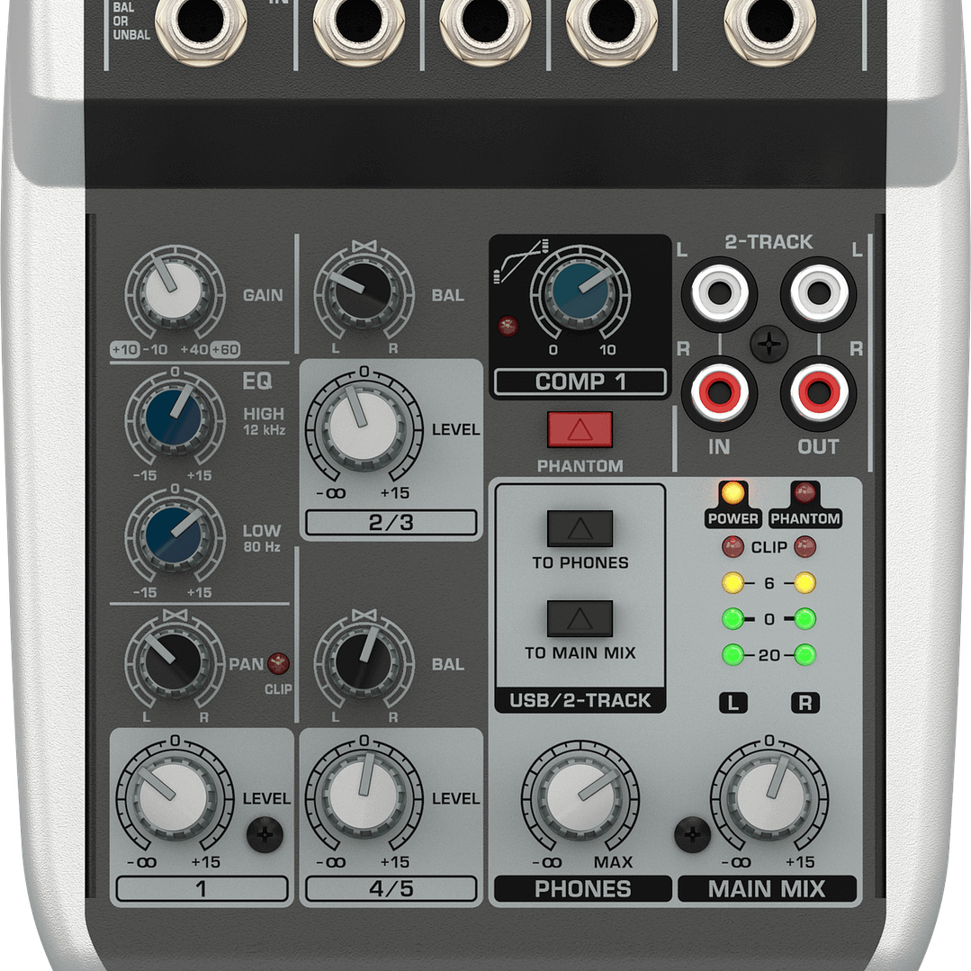 Consola Mixer 5 Canales - Behringer Q502 USB 2