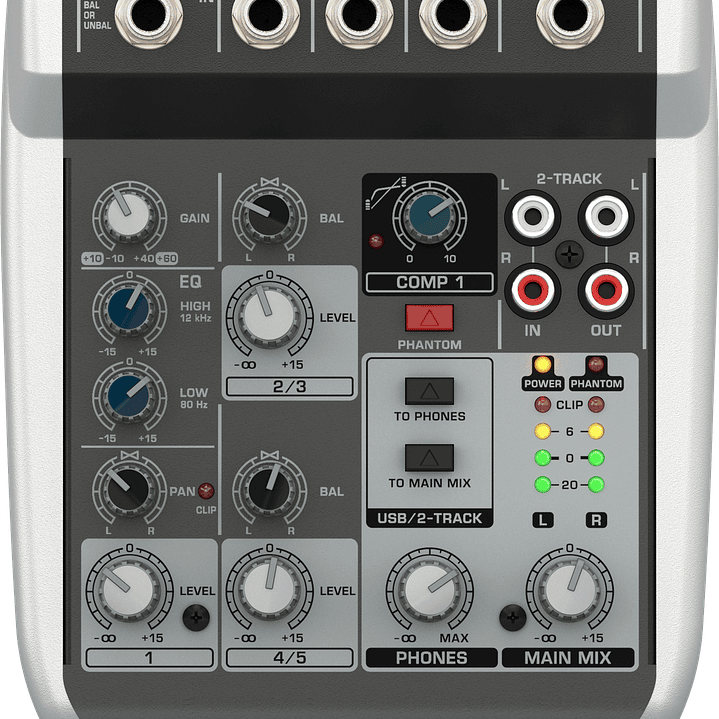 Consola Mixer 5 Canales - Behringer Q502 USB 2