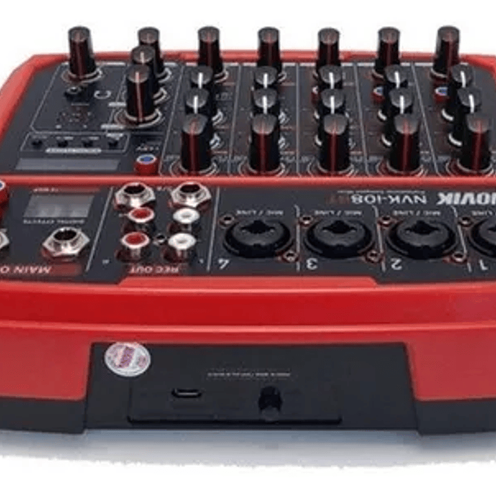 Consola de Audio con Interfaz - Novik NVK i08 BT - Rojo 3