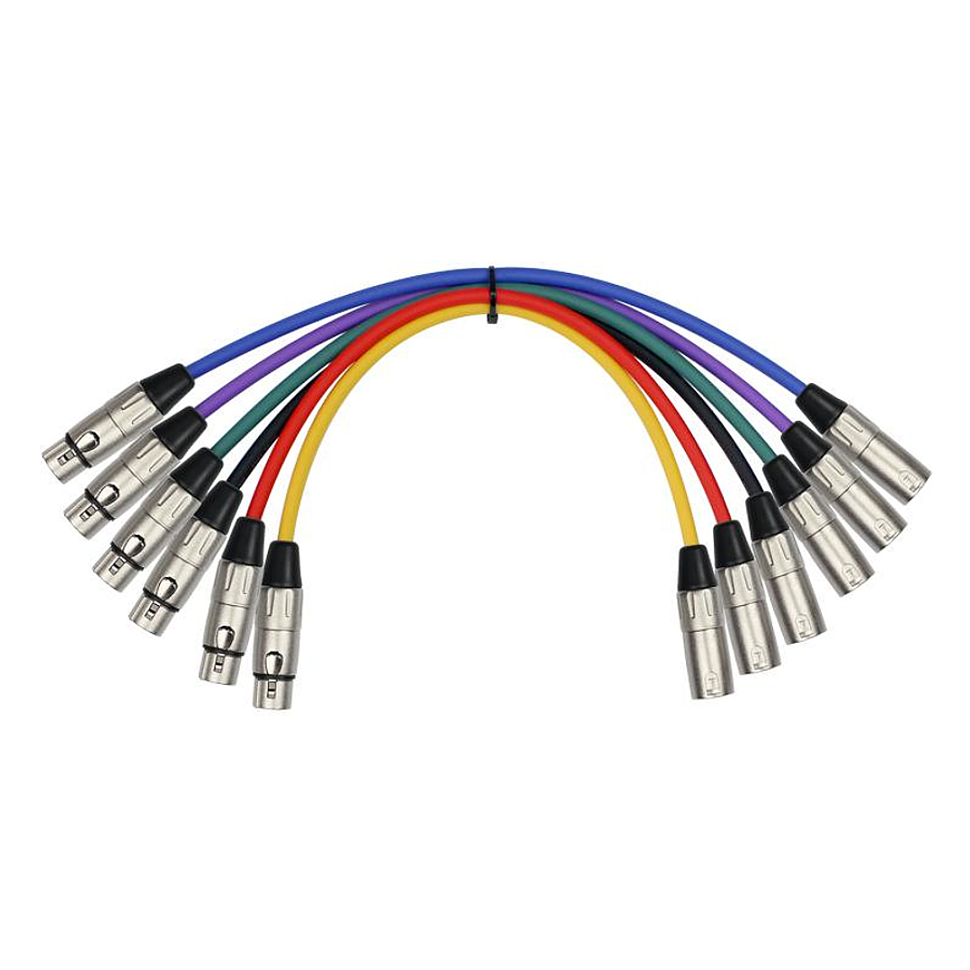 Set 6 Cables XLR para Microfono - Kirlin MP6-480-0.3 SET 2