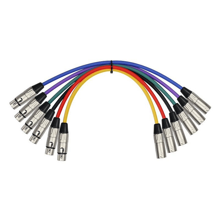 Set 6 Cables XLR para Microfono - Kirlin MP6-480-0.3 SET 2