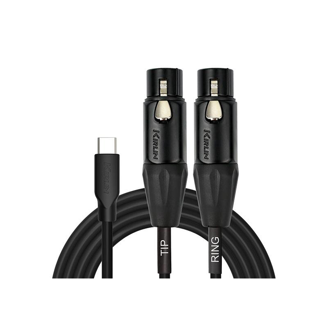 Cable USB C a 2 XLR Hembra 2mts - Kirlin UY-C-391XE 1