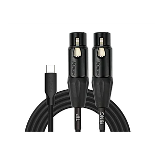 Cable USB C a 2 XLR Hembra 2mts - Kirlin UY-C-391XE
