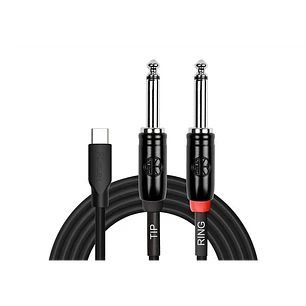 Cable USB C a 2 Plug TS - 2mts - Kirlin UY-C-392B