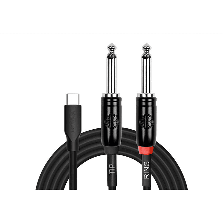 Cable USB C a 2 Plug TS - 2mts - Kirlin UY-C-392B 1