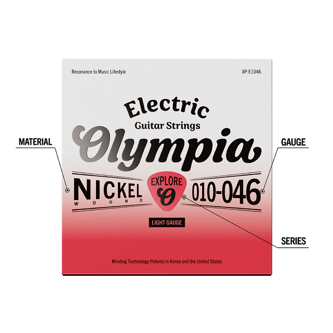 Cuerdas Guitarra Eléctrica - Olympia XP-E1046 2