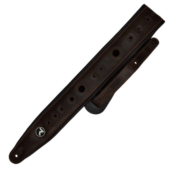 Correa para Guitarra/Bajo 3'' - Raven Straps Cosmos Black/Brown