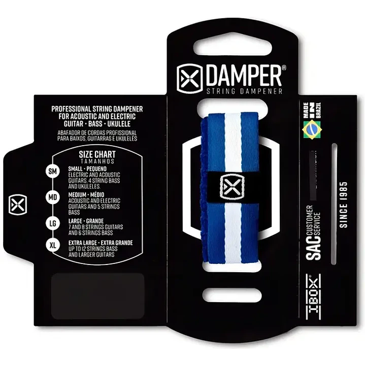 Fretwrap Damper Poliéster - Franjas Blue White 1
