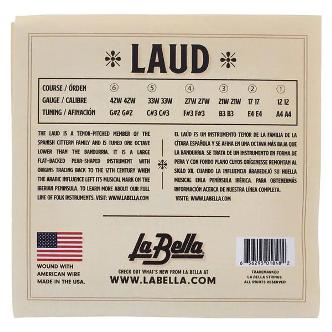 Cuerdas Laud - La Bella ML450 3