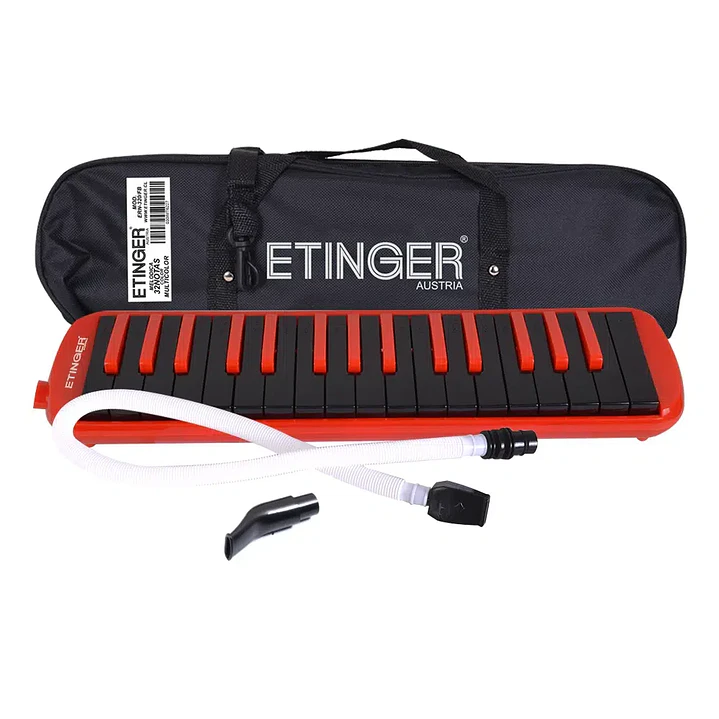 Melódica 32 notas  - Etinger ERN-320 - Negra/roja 2
