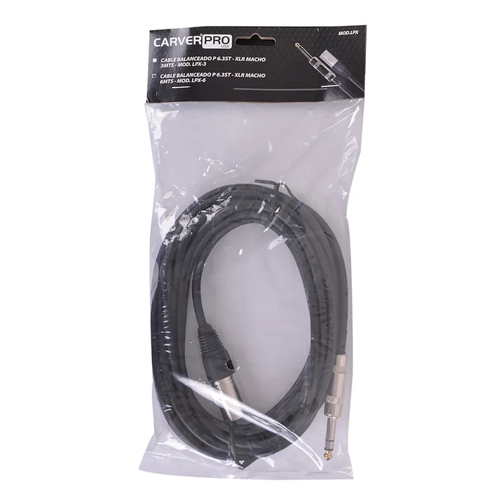 Cable Balanceado - XLR (m) a Plug TRS - 6mts - Carver Pro LPX-6 5