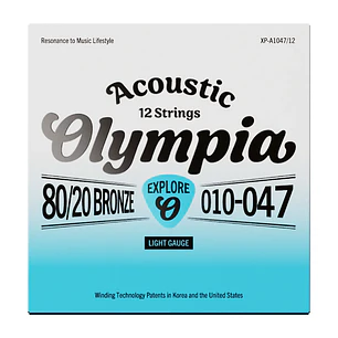 Cuerdas Guitarra Acústica 12 cuerdas - Olympia XP-A1047/12