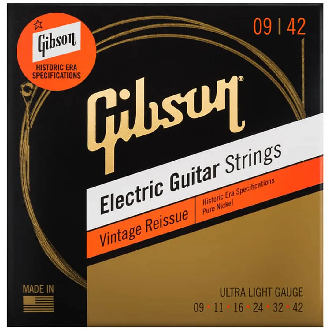 Cuerdas para Guitarra Eléctrica - Gibson SEG-HVR9 - 09-42 1