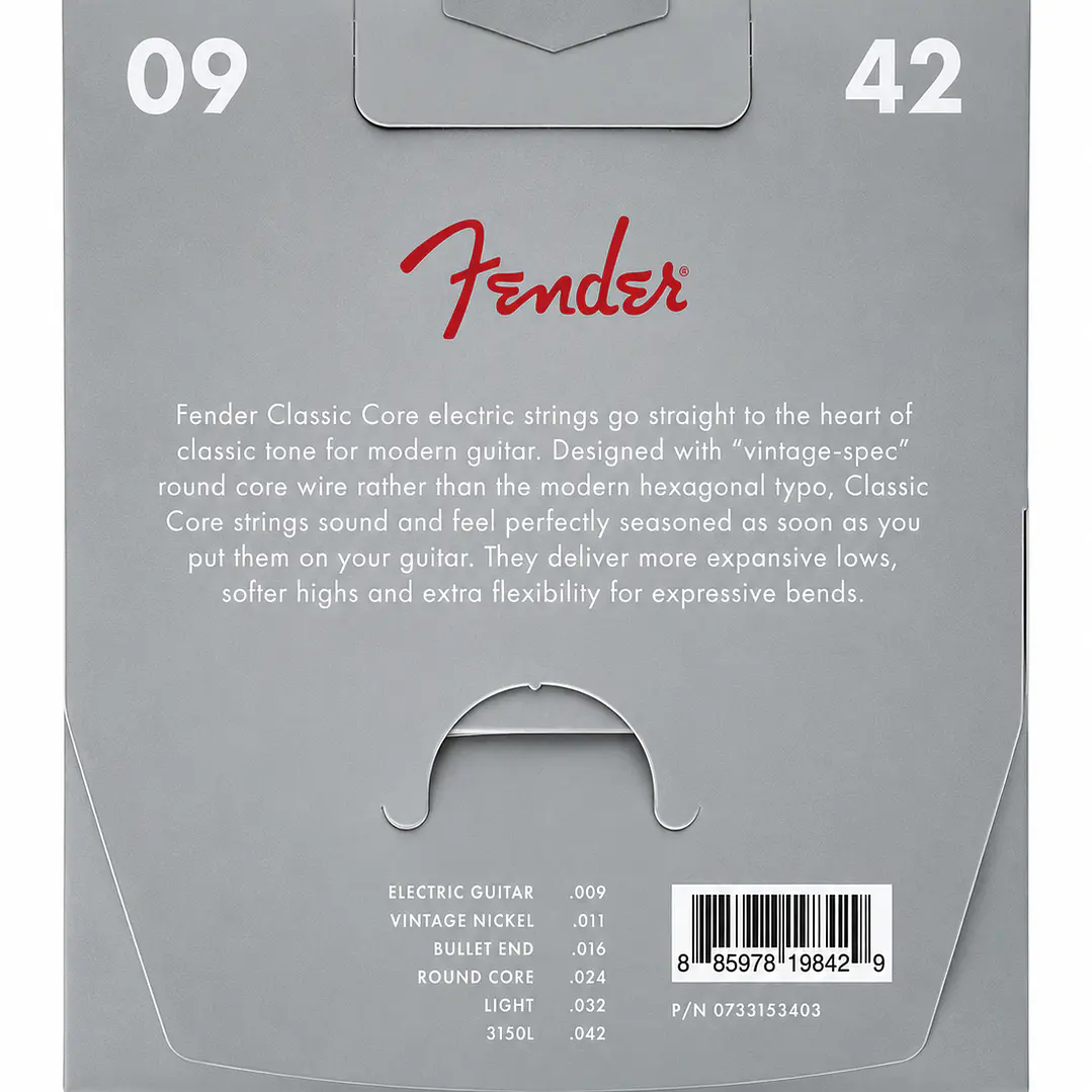 Cuerdas para Guitarra Eléctrica - Fender Classic Core 155L - 9-42 2