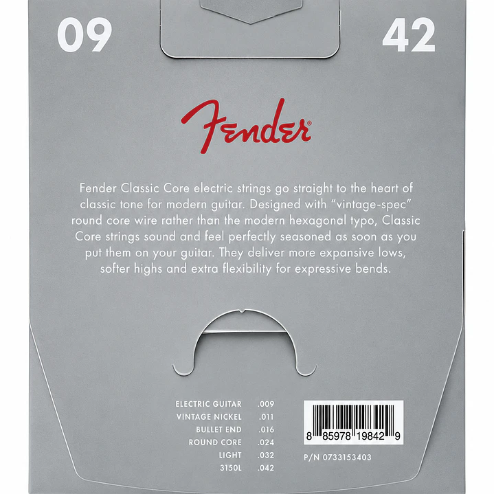 Cuerdas para Guitarra Eléctrica - Fender Classic Core 155L - 9-42 2