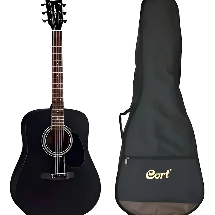Guitarra Folk Acústica - Cort AF510 BKS - con Funda 4