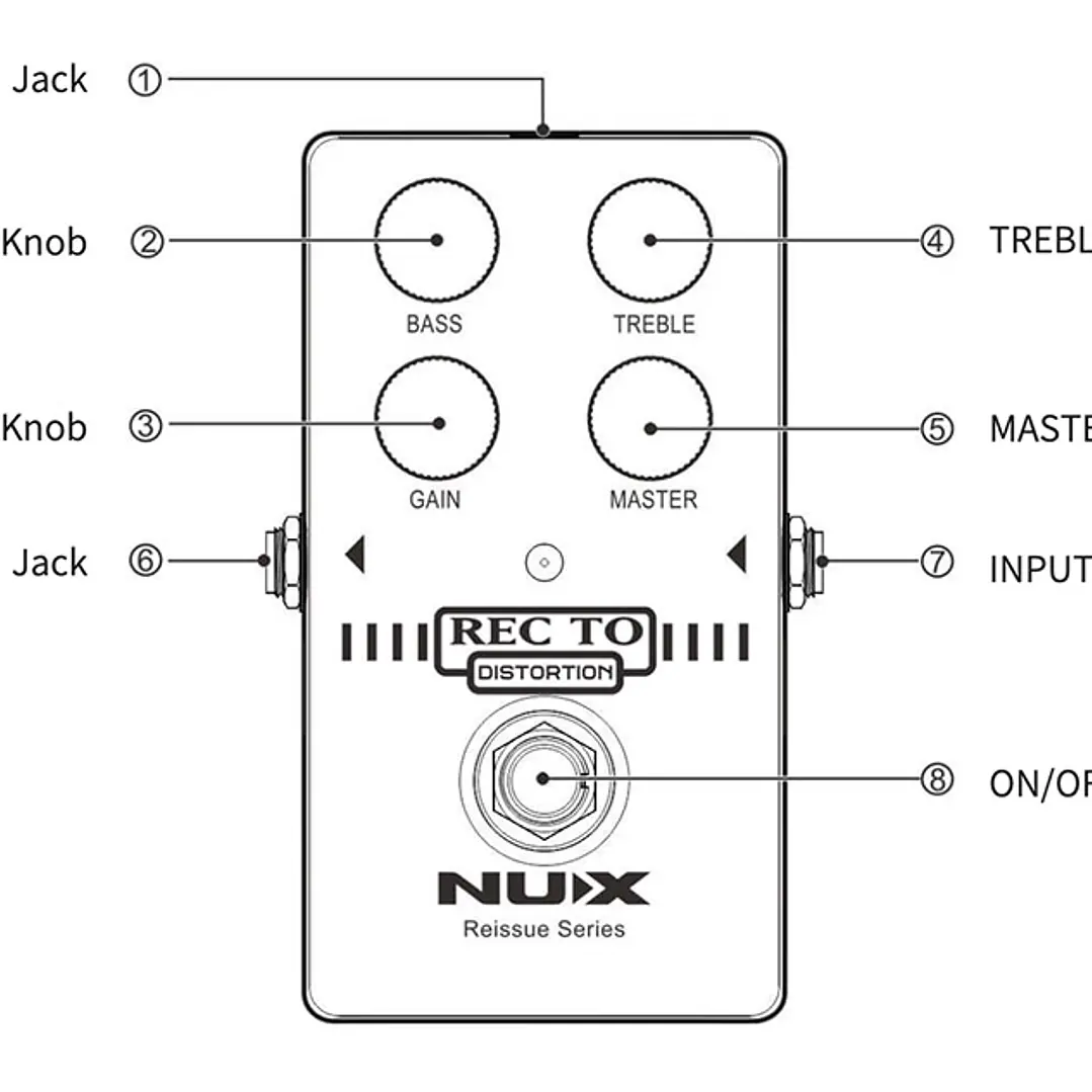 Pedal de Distorsión - NUX Rec To Distortion 4