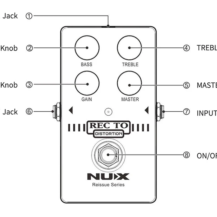 Pedal de Distorsión - NUX Rec To Distortion 4