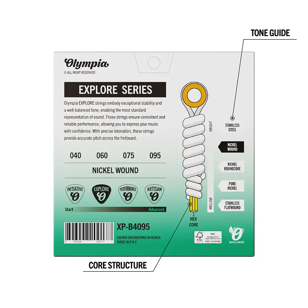 Cuerdas para bajo 4 cuerdas - Olympia XP-B4095 3