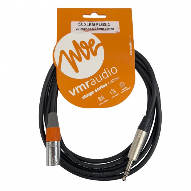 Cable Balanceado XLR (Macho) a TRS 3m - VMR CS-XLRM-PLGS-3