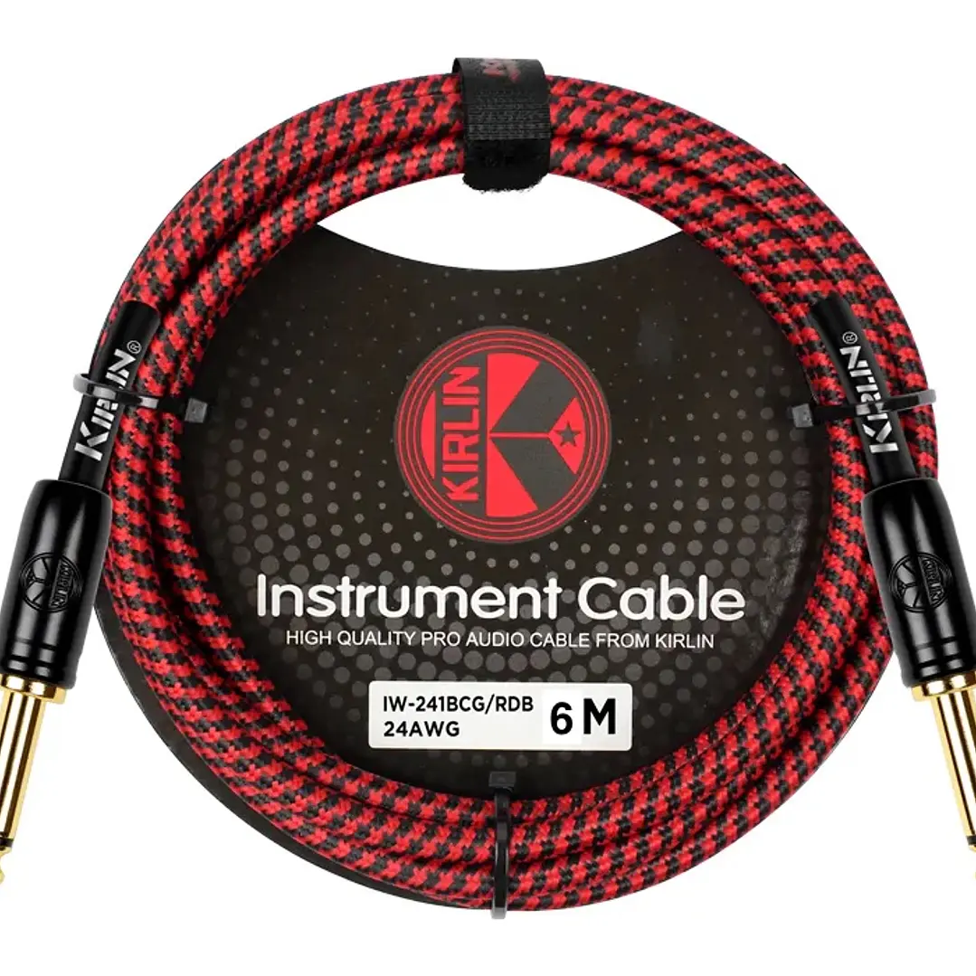 Cable de Instrumento 6m - Kirlin IW-241BCG-6 - Rojo 1