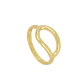  Anillo con forma ovalada en plata bañada en oro. - Miniatura 1