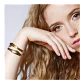 Pulsera ondulada de acero dorado - Miniatura 2