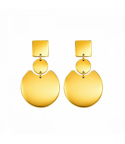 Pendiente acero 316l diseno de 52mm bañado en oro 18k