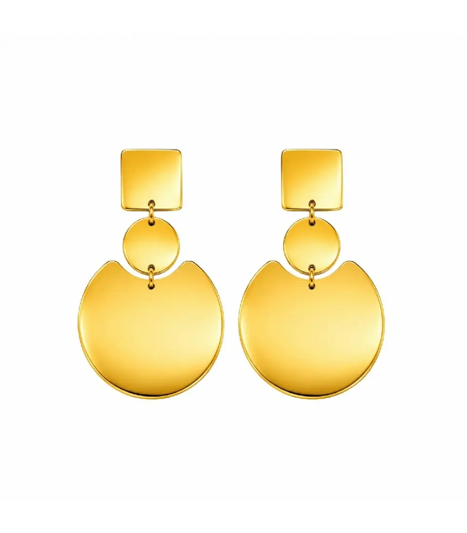 Pendiente acero 316l diseno de 52mm bañado en oro 18k 1