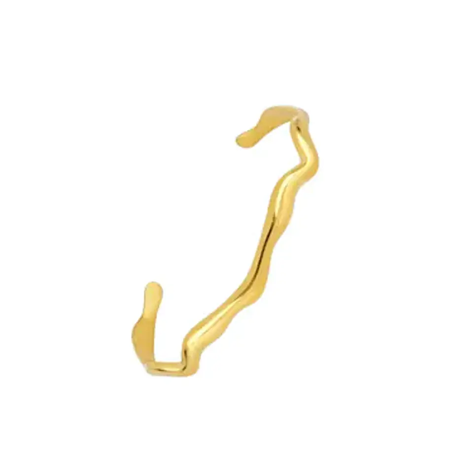 Pulsera ondulada de acero dorado. 1