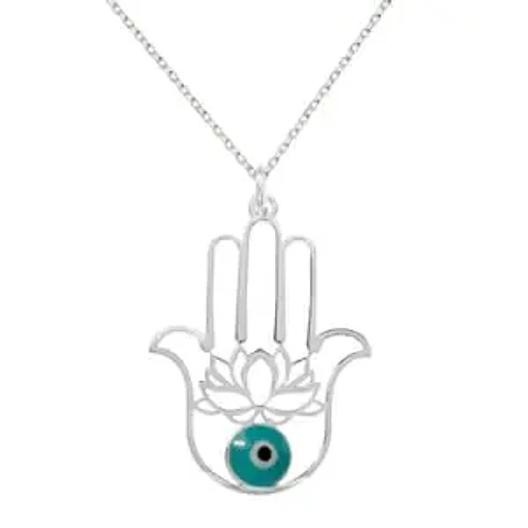 Collar mano de Fátima con ojo turco.