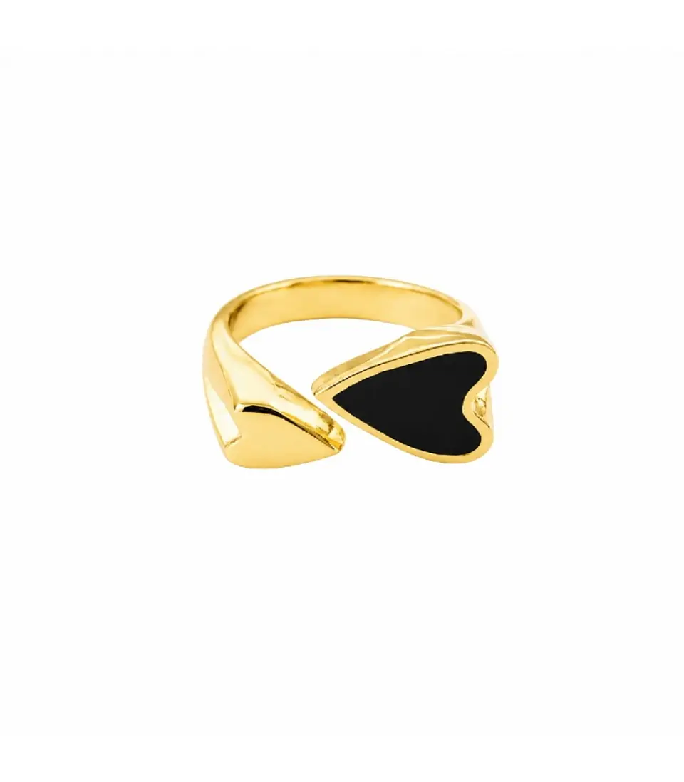 Anillo de latón con corazones  2