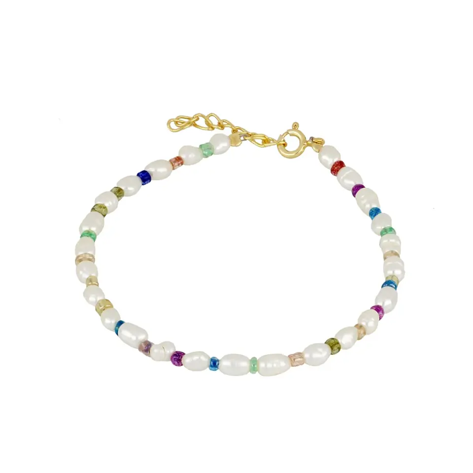 Pulsera de perlas con cristales de colores 1