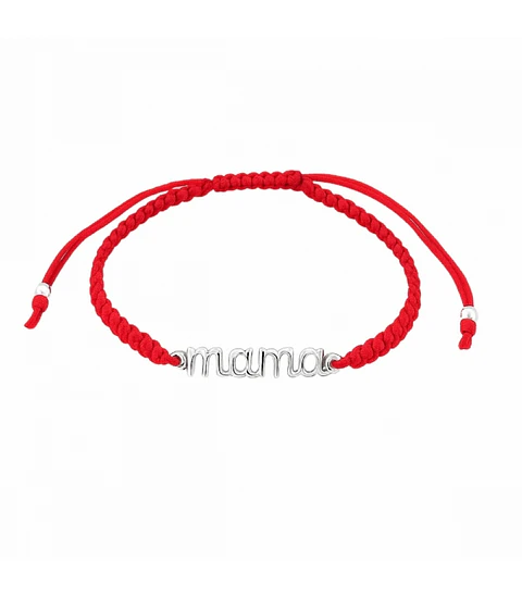 Pulsera macramé rojo MAMÁ