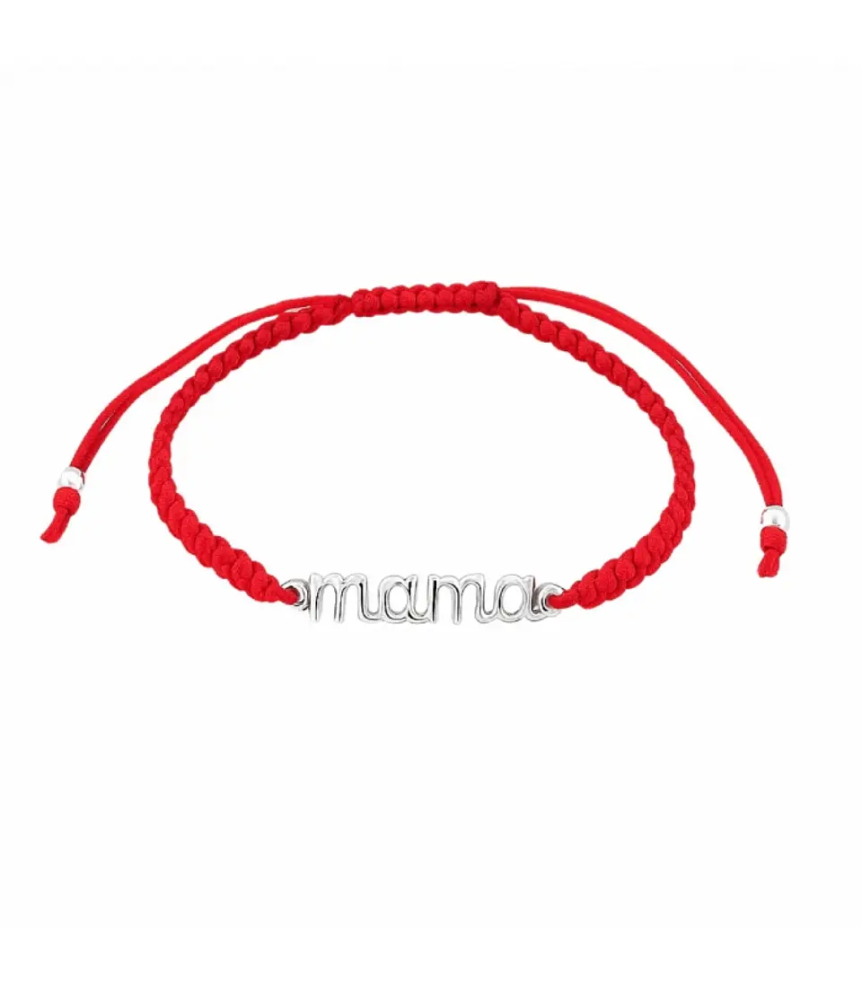 Pulsera macramé rojo MAMÁ 1