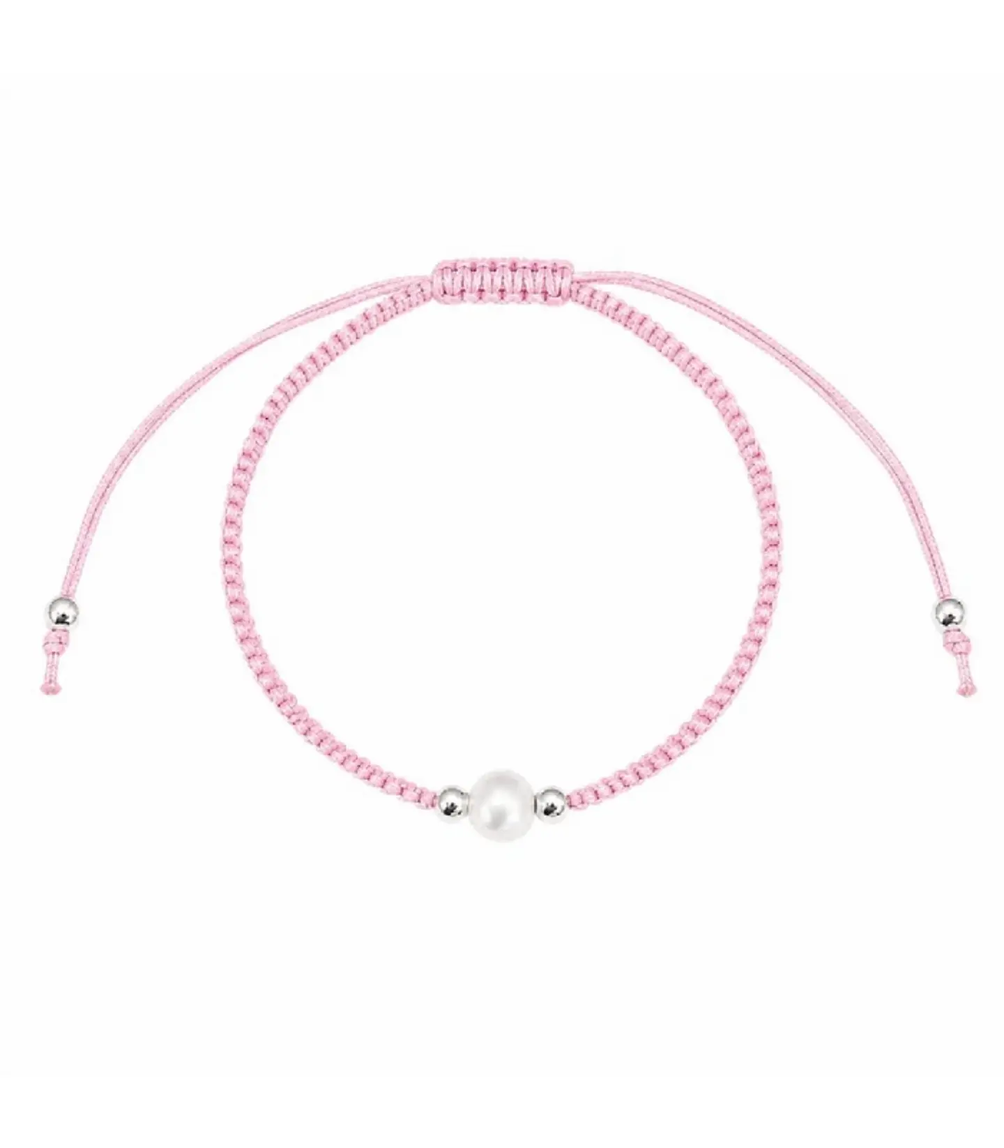 Pulsera de plata con hilo y perla 4