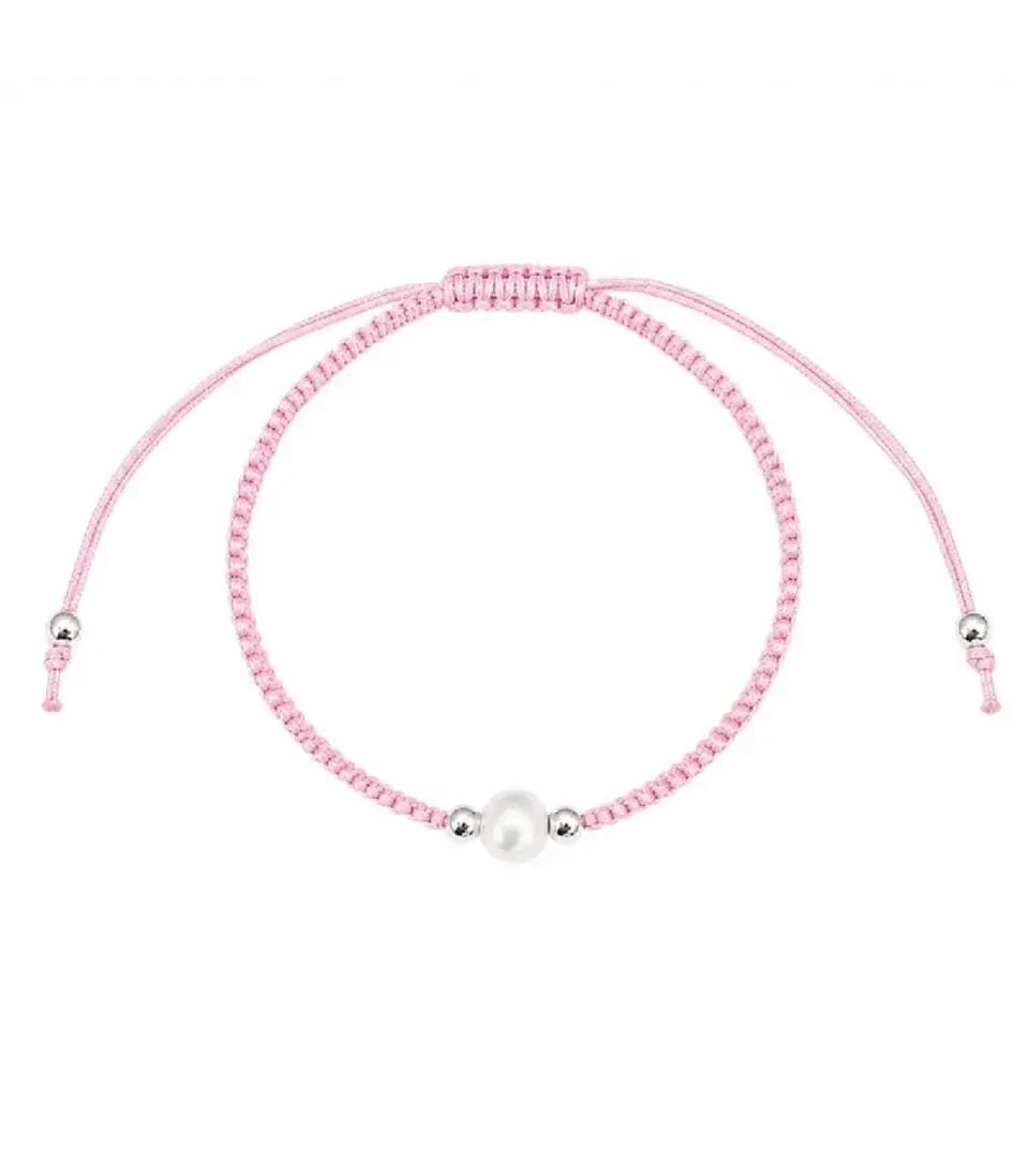 Pulsera de plata con hilo y perla 4