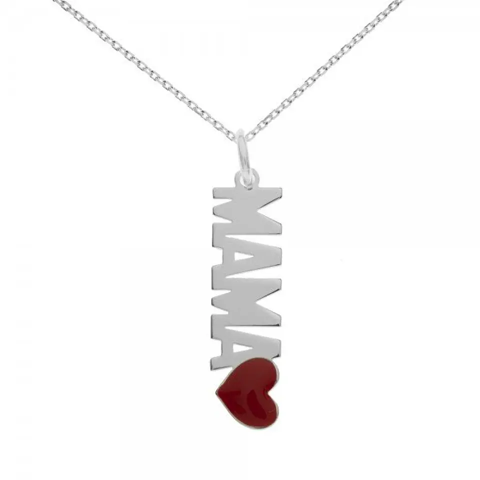 Collar de mamá con corazón esmaltado 1
