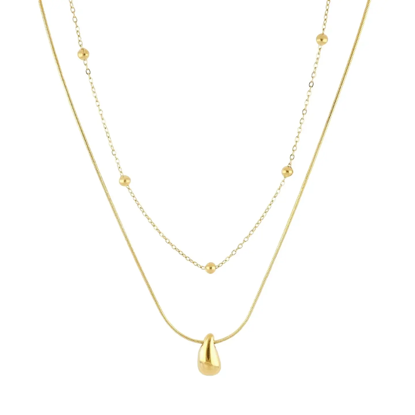 Collar con bolitas y gota 2