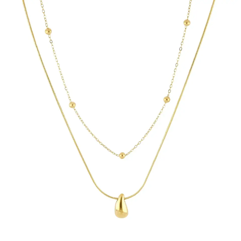 Collar con bolitas y gota 2