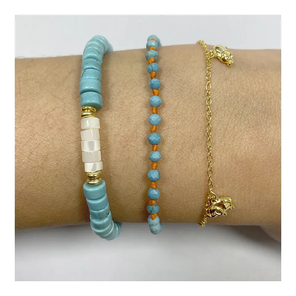 Conjunto de collar y pulsera con nácar 7