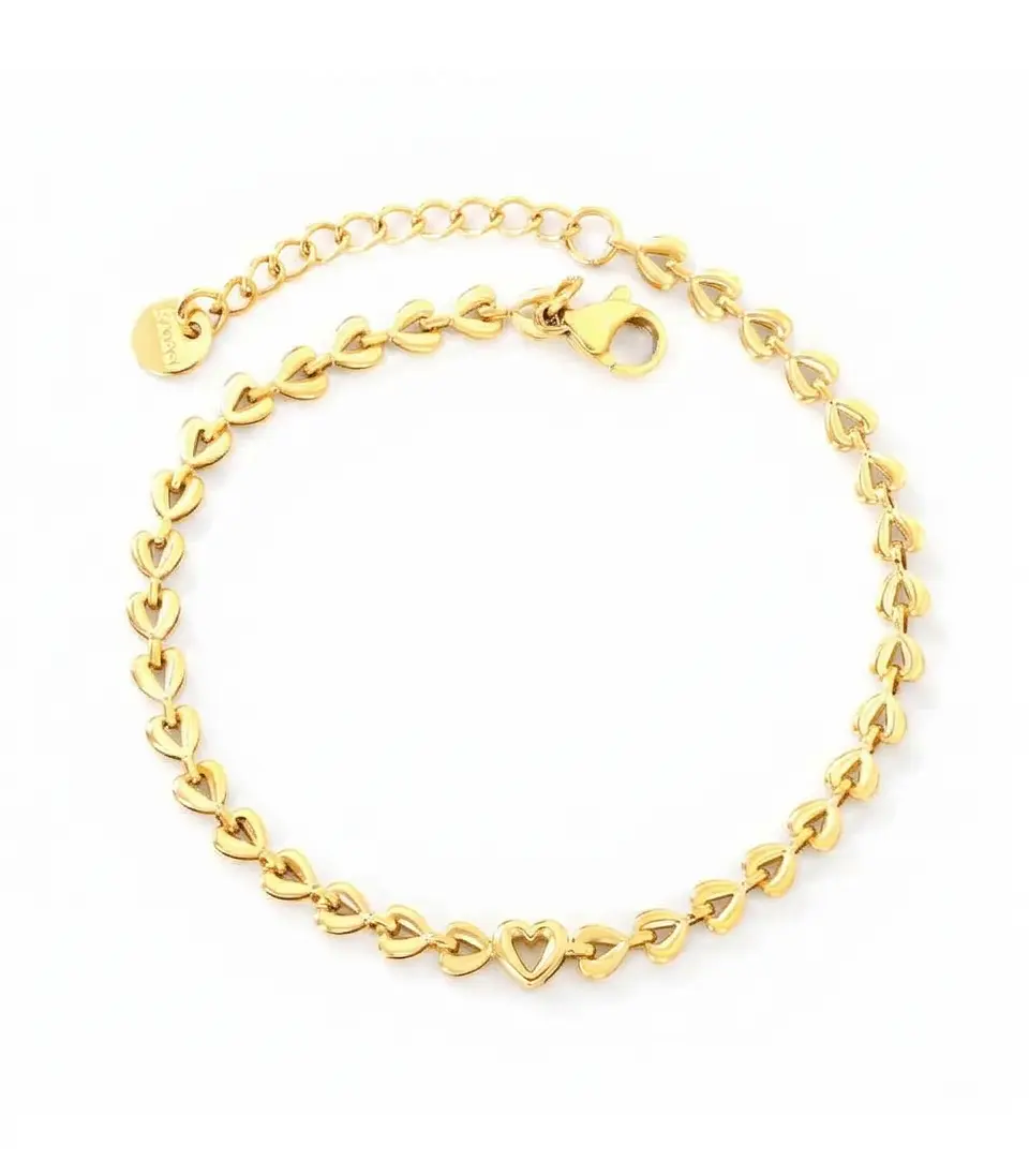 Pulsera Acero 316L (acero quirúrgico), Oro 18K 1