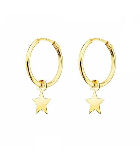 Pendiente de aro con estrella 